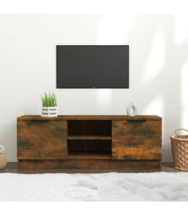 TV Cabinet Smoked Oak 102x35x36.5 cm Engineered Wood