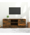 TV Cabinet Smoked Oak 102x35x36.5 cm Engineered Wood