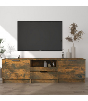 TV Cabinet Smoked Oak 140x35x40 cm Engineered Wood