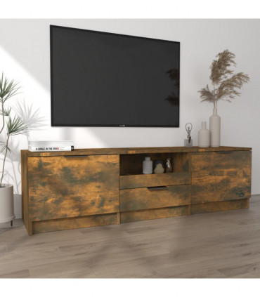 TV Cabinet Smoked Oak 140x35x40 cm Engineered Wood