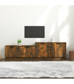 TV Cabinet Smoked Oak 158.5x36x45 cm Engineered Wood