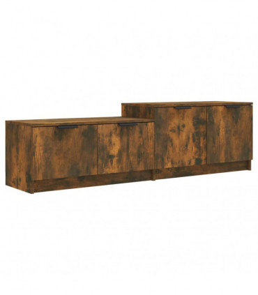TV Cabinet Smoked Oak 158.5x36x45 cm Engineered Wood
