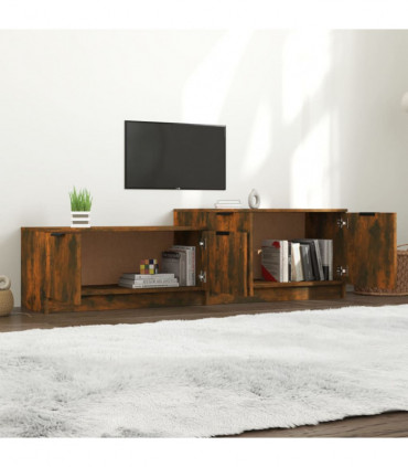 TV Cabinet Smoked Oak 158.5x36x45 cm Engineered Wood
