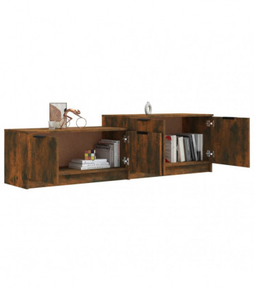 TV Cabinet Smoked Oak 158.5x36x45 cm Engineered Wood