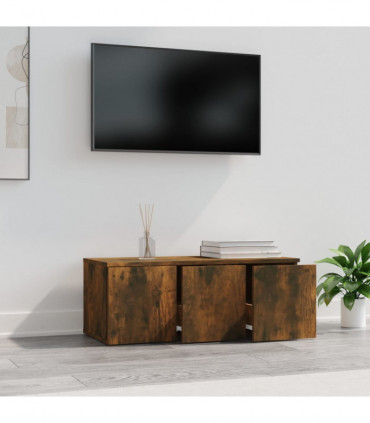 TV Cabinet Smoked Oak 80x34x30 cm Engineered Wood