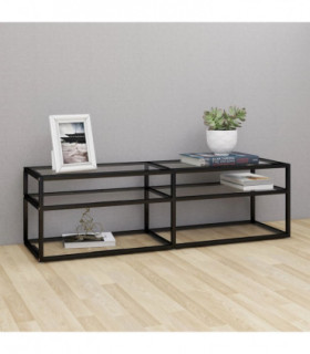 TV Cabinet Transparent 140x40x40.5 cm Tempered Glass