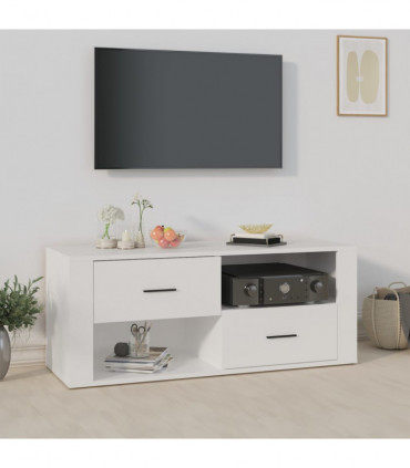 TV Cabinet White 100x35x40 cm Engineered Wood