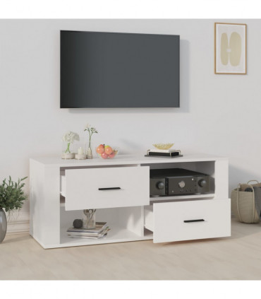 TV Cabinet White 100x35x40 cm Engineered Wood
