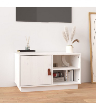 TV Cabinet White 70x34x40 cm Solid Wood Pine
