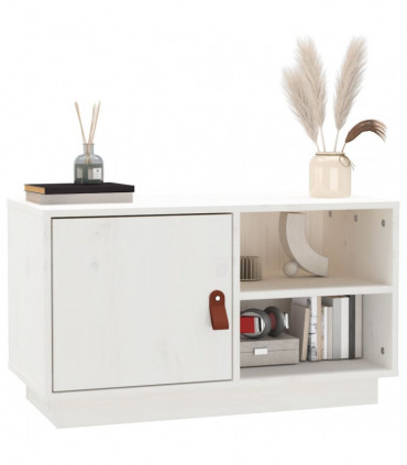 TV Cabinet White 70x34x40 cm Solid Wood Pine