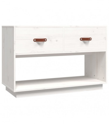 TV Cabinet White 90x40x60 cm Solid Wood Pine