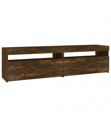 TV Cabinet with LED Lights 2 pcs Smoked Oak 75x35x40 cm