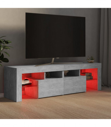 TV Cabinet with LED Lights Concrete Grey 140x36.5x40 cm