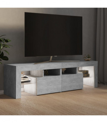 TV Cabinet with LED Lights Concrete Grey 140x36.5x40 cm