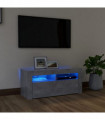 TV Cabinet with LED Lights Concrete Grey 90x35x40 cm
