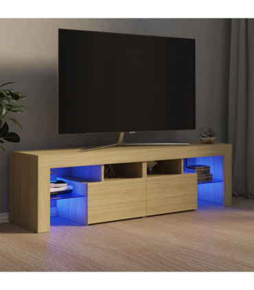 TV Cabinet with LED Lights Sonoma Oak 140x36.5x40 cm