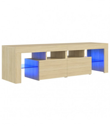 TV Cabinet with LED Lights Sonoma Oak 140x36.5x40 cm