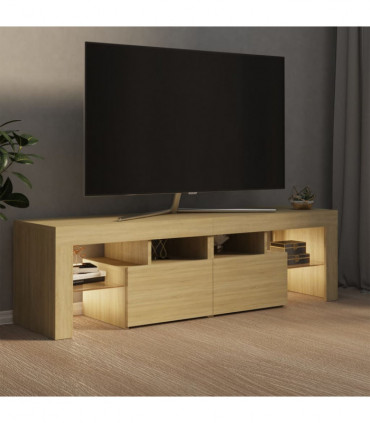 TV Cabinet with LED Lights Sonoma Oak 140x36.5x40 cm