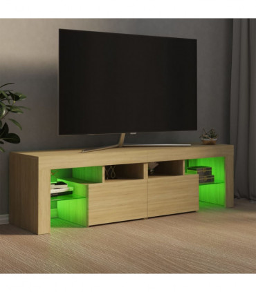 TV Cabinet with LED Lights Sonoma Oak 140x36.5x40 cm