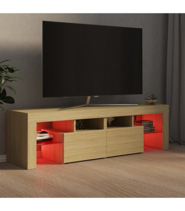 TV Cabinet with LED Lights Sonoma Oak 140x36.5x40 cm