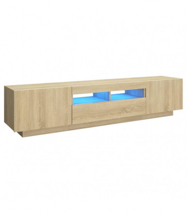 TV Cabinet with LED Lights Sonoma Oak 180x35x40 cm