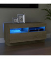 TV Cabinet with LED Lights Sonoma Oak 80x35x40 cm