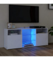 TV Cabinet with LED Lights White 120x30x50 cm