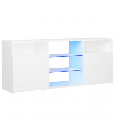 TV Cabinet with LED Lights White 120x30x50 cm