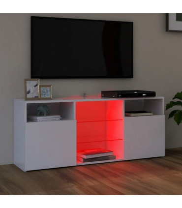 TV Cabinet with LED Lights White 120x30x50 cm