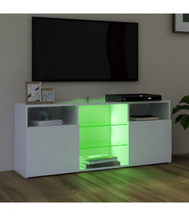 TV Cabinet with LED Lights White 120x30x50 cm