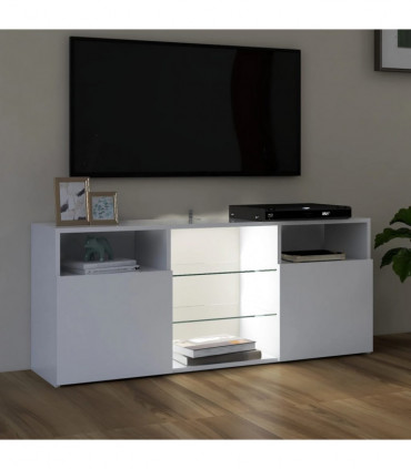 TV Cabinet with LED Lights White 120x30x50 cm