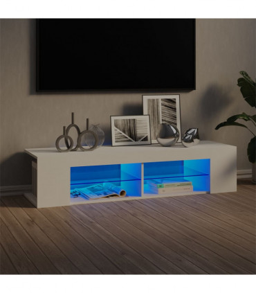 TV Cabinet with LED Lights White 135x39x30 cm