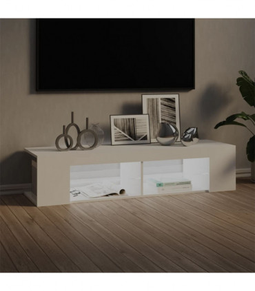 TV Cabinet with LED Lights White 135x39x30 cm