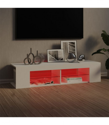 TV Cabinet with LED Lights White 135x39x30 cm