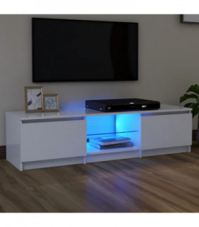 TV Cabinet with LED Lights White 140x40x35.5 cm