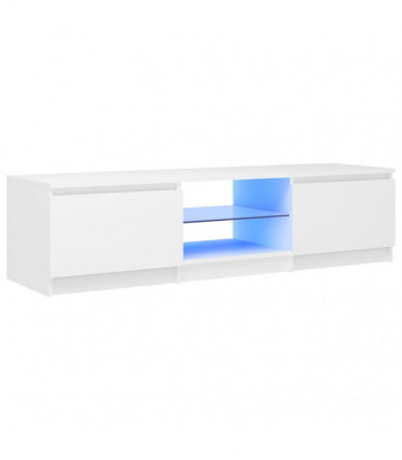 TV Cabinet with LED Lights White 140x40x35.5 cm