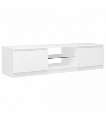TV Cabinet with LED Lights White 140x40x35.5 cm