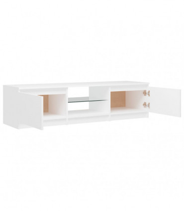 TV Cabinet with LED Lights White 140x40x35.5 cm