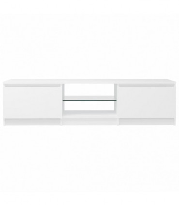 TV Cabinet with LED Lights White 140x40x35.5 cm