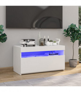 TV Cabinet with LED Lights White 75x35x40 cm