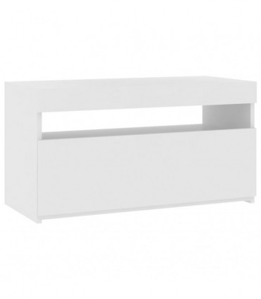 TV Cabinet with LED Lights White 75x35x40 cm