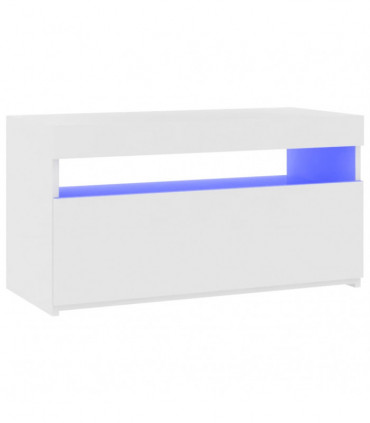 TV Cabinet with LED Lights White 75x35x40 cm