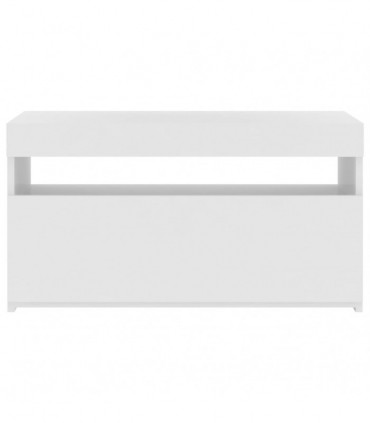TV Cabinet with LED Lights White 75x35x40 cm