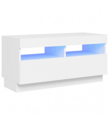 TV Cabinet with LED Lights White 80x35x40 cm