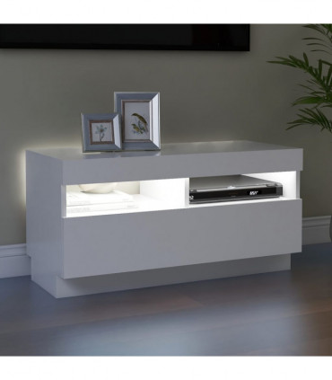 TV Cabinet with LED Lights White 80x35x40 cm