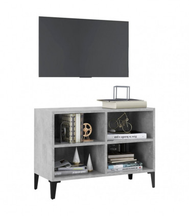 TV Cabinet with Metal Legs Concrete Grey 69.5x30x50 cm