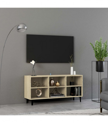 TV Cabinet with Metal Legs Sonoma Oak 103.5x30x50 cm