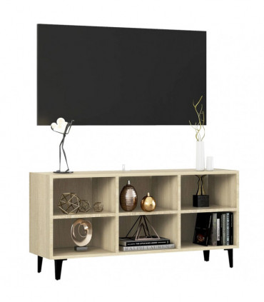 TV Cabinet with Metal Legs Sonoma Oak 103.5x30x50 cm