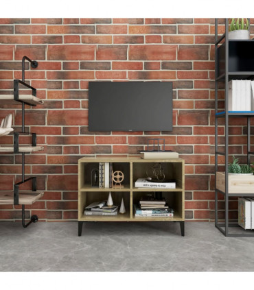 TV Cabinet with Metal Legs Sonoma Oak 69.5x30x50 cm