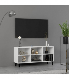TV Cabinet with Metal Legs White 103.5x30x50 cm